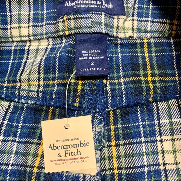 NWT Vintage Y2K Abercrombie & Fitch Plaid Micro Mini Skirt - Picture 3 of 6